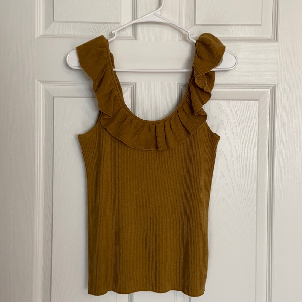 Madewell Wakeford ruffle sweater tank